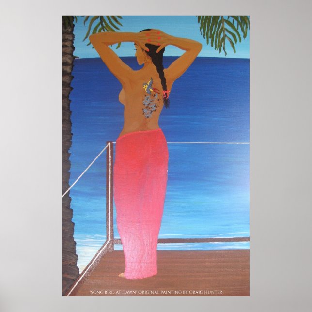 Song bird at dawn poster (Front)