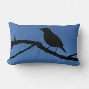 Song bird silhouette lumbar pillow