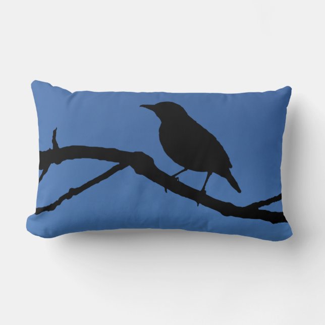Song bird silhouette lumbar pillow (Front)