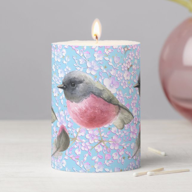 Song Birds Pillar Candle (In Situ)