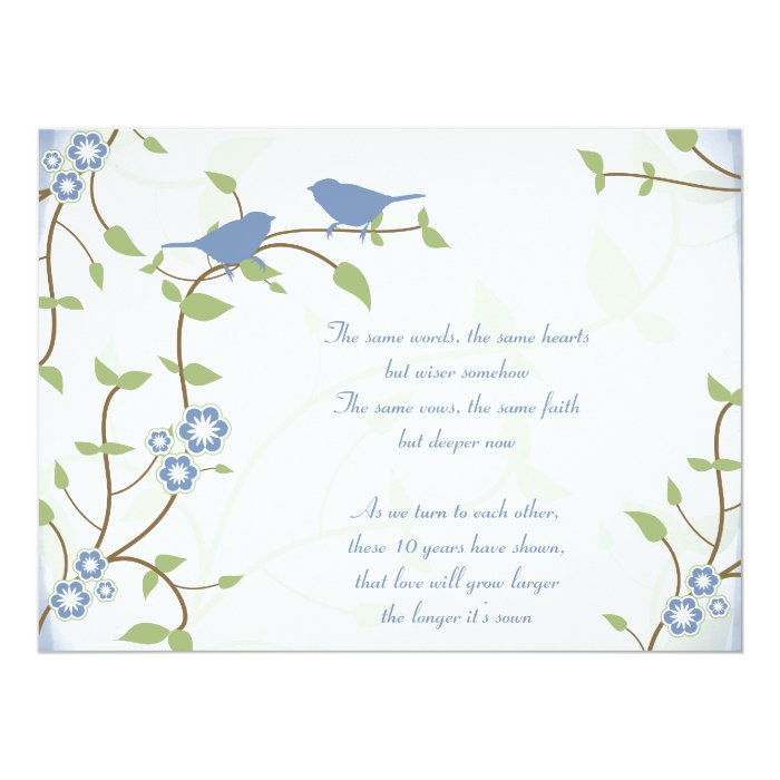 Song Birds Wedding Anniversary Vow Renewal Card | Zazzle