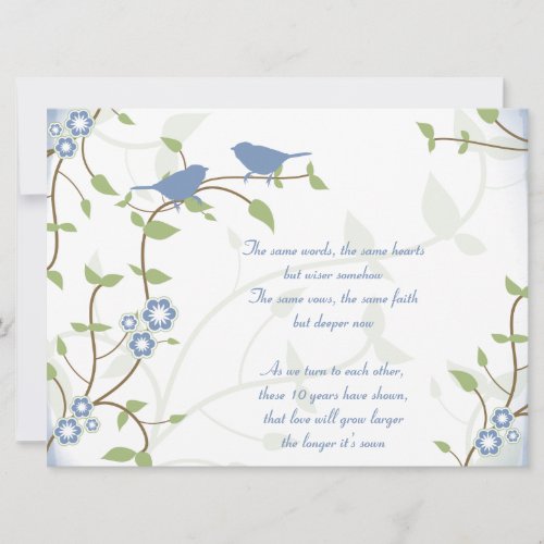 Song Birds Wedding Anniversary Vow Renewal Invites