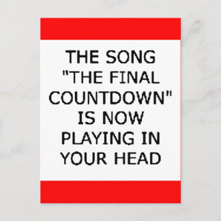 song final countdown now playing your head postcard