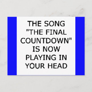 song final countdown now playing your head postcard