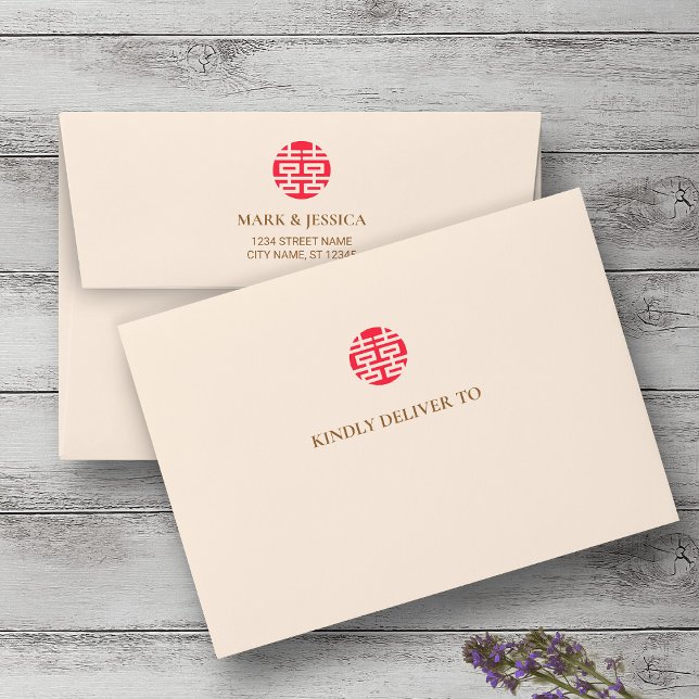 Song Hy Chinese/Vietnamese Wedding Invitation Envelope (Creator Uploaded)