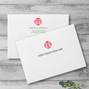 Song Hy Vietnamese Wedding Invitation Envelope