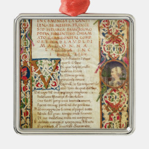 Song in praise of Laure Metal Ornament