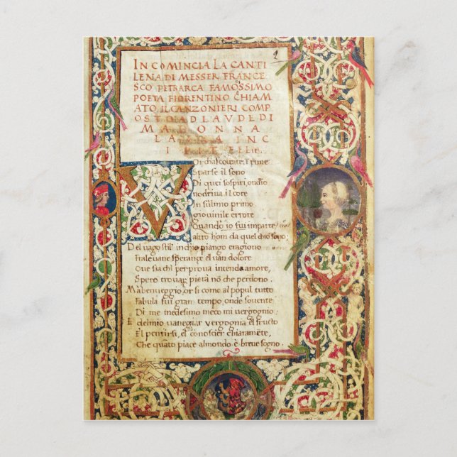 Song in praise of Laure Postcard (Front)