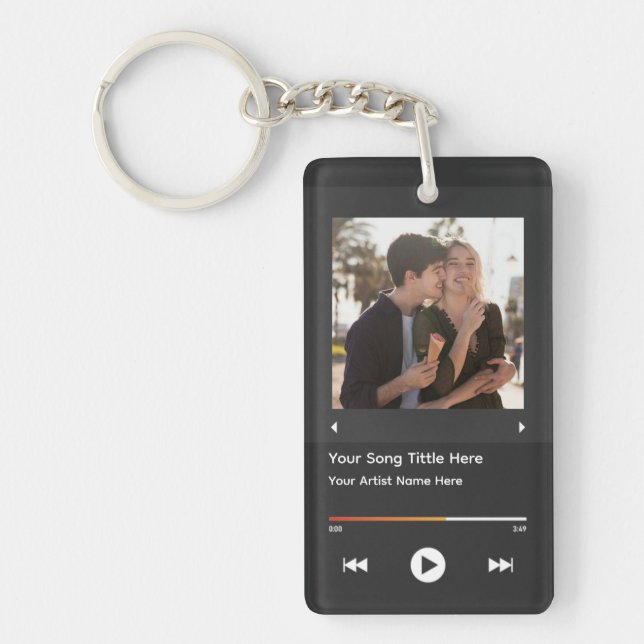 Song Keychain Personalised Album Keyring Music (Front)