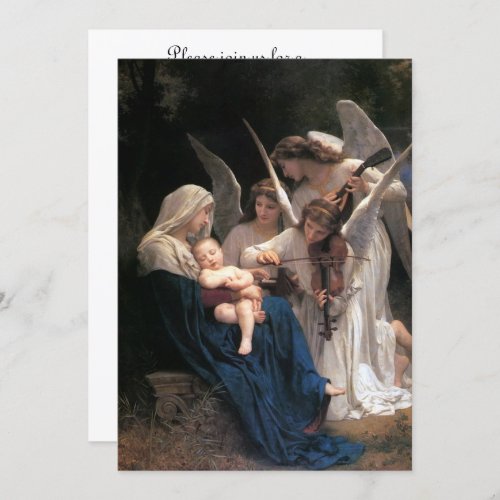 Song of Angels by Bouguereau Christmas Party Invitation
