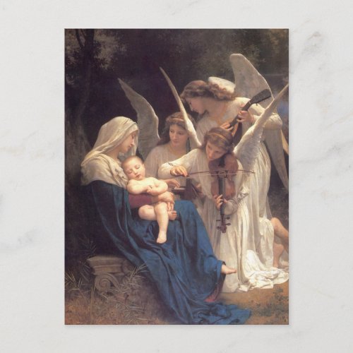 SONG OF ANGELS FAMOUS FRENCH PAINTING POSTCARD