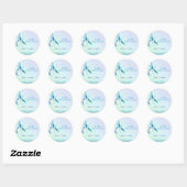 Song of Blue Dragonfly Bridal Shower Classic Round Sticker (Sheet)