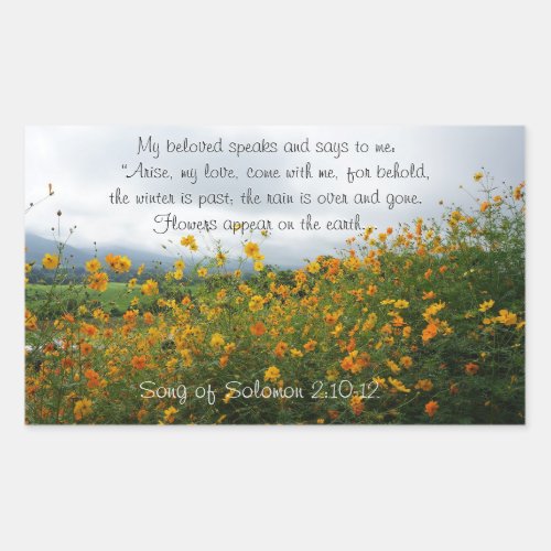 Song of Solomon 210_12 Bible Verse Flowers Rectangular Sticker