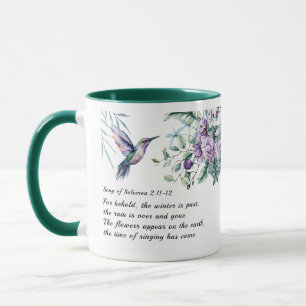 Song of Solomon 2:11-12 Hummingbird Flowers Bible Mug