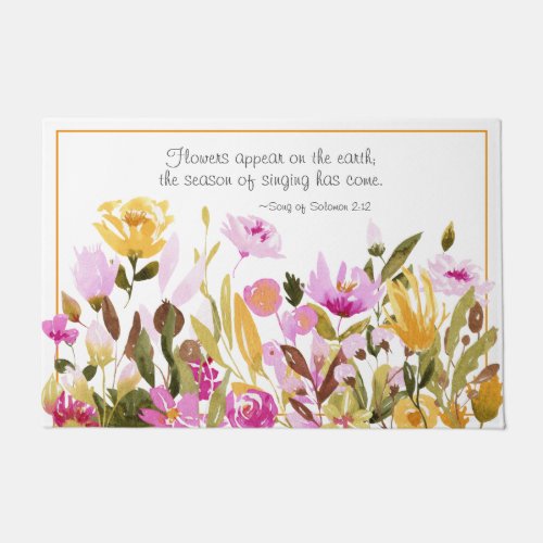 Song of Solomon 212 Flowers appear on the earth Doormat