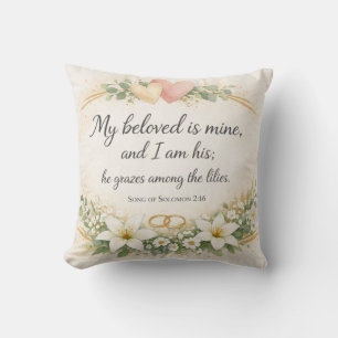 Song of Solomon 2:16 - Love Bible Verse Throw Pillow