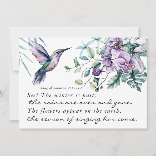 Song of Solomon 2 Hummingbird Bible Flat Card