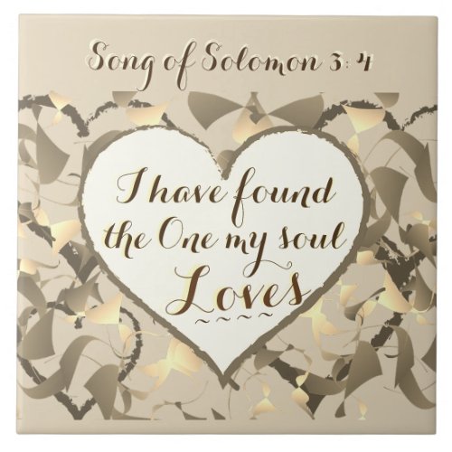 Song of Solomon 34 Bible Verse Heart Ceramic Tile