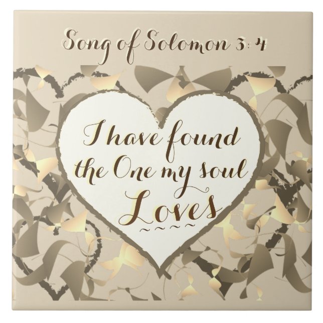 Song of Solomon 3:4 Bible Verse, Heart Ceramic Tile (Front)