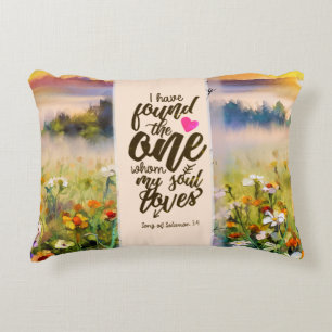 Song of Solomon 3:4 I have found the One Bible Accent Pillow