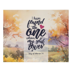 Song of Solomon 3:4 I have found the One Bible Faux Canvas Print