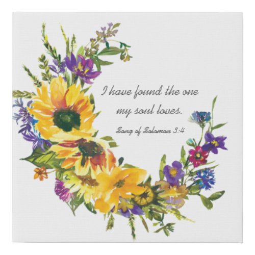 Song of Solomon 34 I have found the one Floral Faux Canvas Print