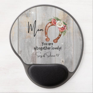 Song of Solomon 4:7 Floral Horseshoe Gel Mouse Pad