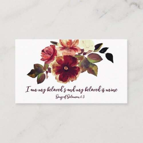 Song of Solomon 63 I am my beloveds Fall Floral Business Card