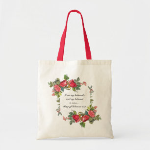 Song of Solomon 6:3 I am my beloved’s Red Roses To Tote Bag