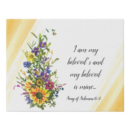 Song of Solomon 63 I am my Beloveds Wildflowers Faux Canvas Print