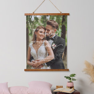 Song of Solomon 6:3 I am my beloveds with picture Hanging Tapestry