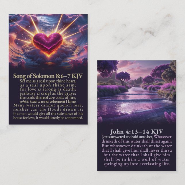 Song of Solomon 8:6-7 and John 4:13-14 KJV Card (Front/Back)