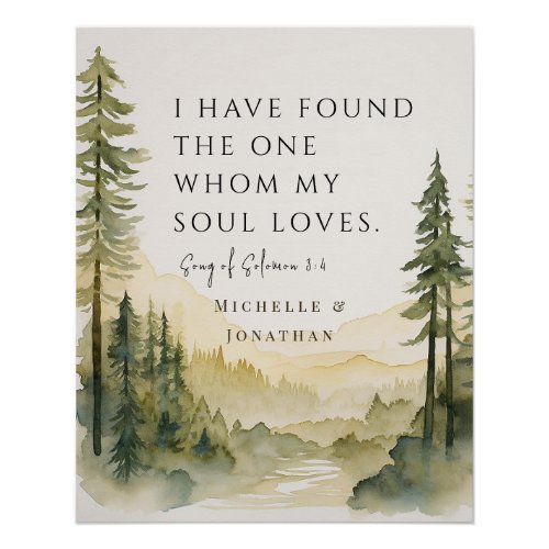 Song of Solomon Bible Christian Wedding Forest Poster
