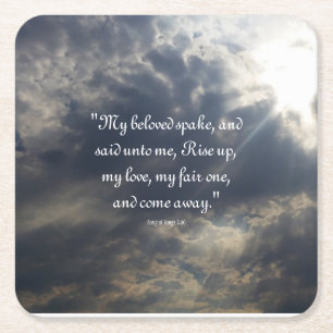 Song of Songs 2:10 Square Paper Coaster