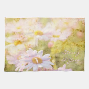Song Of Spring Lovely Pale Pink Daisies Asters Kitchen Towel by BeverlyClaire at Zazzle