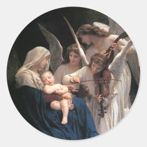 Song of the Angels 1881 by Bouguereau Classic Round Sticker