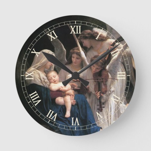 Song of the Angels 1881 by Bouguereau Round Clock