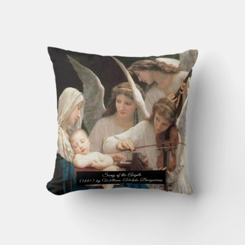 Song of the Angels Bouguereau Throw Pillow