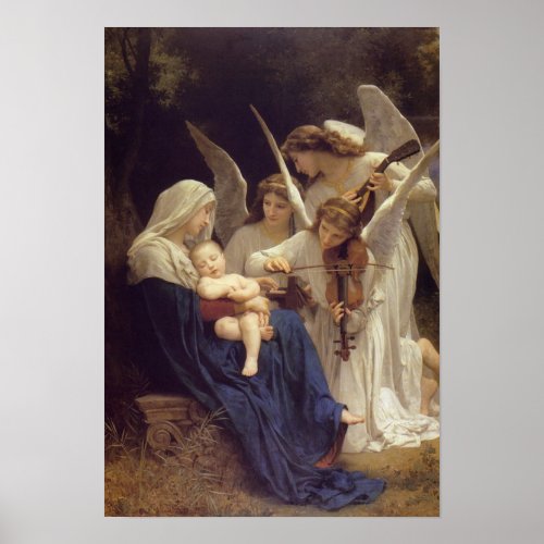âSong of the Angelsâ by Bouguereau Poster
