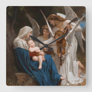 Song of the Angels by William-Adolphe Bouguereau Square Wall Clock