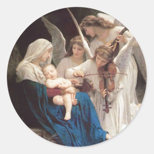 Song of the Angels Religious Blessed Mother Christ Classic Round Sticker
