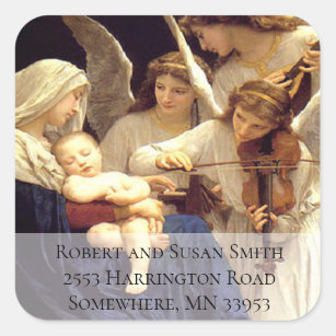 Song of the Angels Religious Blessed Mother Square Sticker