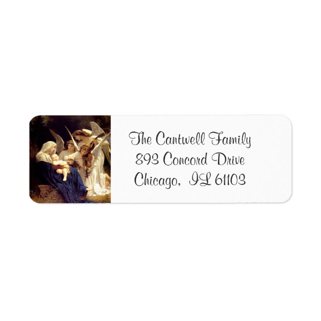 Song of the Angels Religious Blessed Virgin Mary Label (Front)