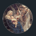 Song of the Angels (Vintage Art) Dart Board<br><div class="desc">This design features a painting by the French artist William-Adolphe Bouguereau (1825–1905). It shows a group of angels with white wings playing music to the Virgin Mary and the Baby Jesus. It is a beautiful image of angelic beauty. The original artwork was painted in 1881.</div>