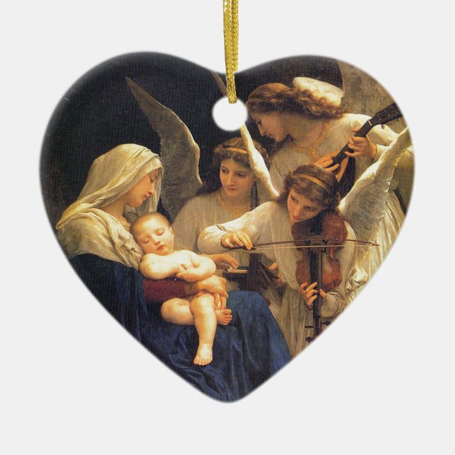 Song of the Angels, William-Adolphe Bouguereau Ceramic Ornament (Front)