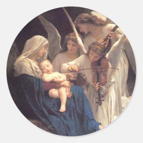 Song of the Angels _ William_Adolphe Bouguereau Classic Round Sticker