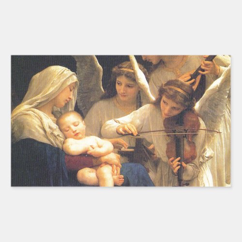 Song of the Angels William_Adolphe Bouguereau Rectangular Sticker