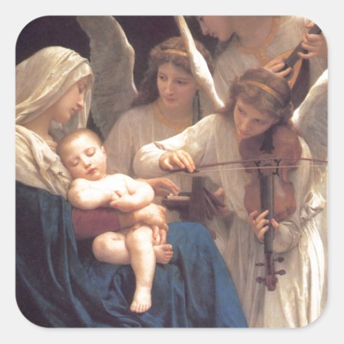 Song of the Angels _ William_Adolphe Bouguereau Square Sticker