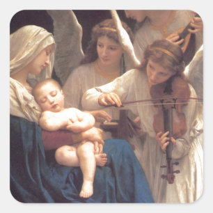 Song of the Angels - William-Adolphe Bouguereau Square Sticker