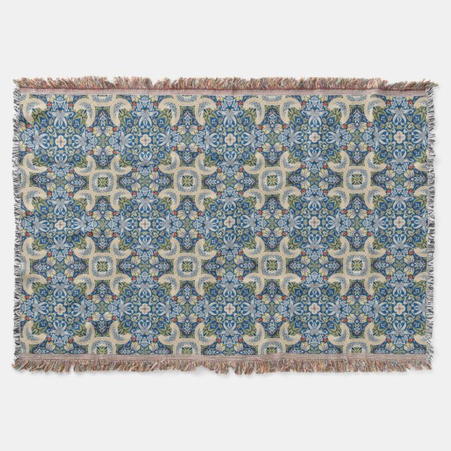 Song of the Doves – Vintage Folk Throw Blanket (Front)